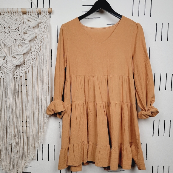 Vici Smock Latern Babydoll Long Sleeve Bohemian Dress - Picture 2 of 10